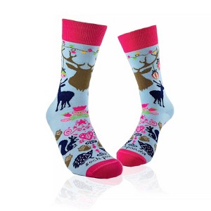 Reindeer in the Mountains Holiday Socks from the Sock Panda (Men's or Women's Sizes, Adult Large or Adult Medium) - 1 of 4