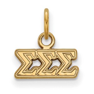 Black Bow Jewelry 14k Yellow Gold Plated Sterling Silver Sigma Sigma Sigma Greek Life Extra Small Pendant - 1 of 3