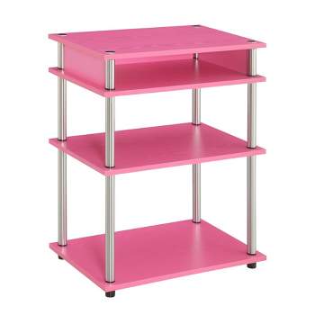 Designs2Go No Tools Printer Stand with Shelves Pink/Chrome - Breighton Home