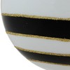 Northlight Striped and Dotted Christmas Glass Ball Ornaments - 4" - White and Black - Set of 2 - 4 of 4