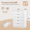 Mlezan 5-Drawer Dresser: White Metal Chest for Bedroom, Living Room, or Entryway. Tall Closet Organizer with Ample Storage for Clothes and Essentials. - 2 of 4