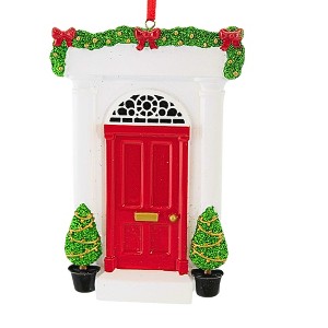 Polarx 4.5 Inch Elegant Door W/Garland Overhang Christmas Tree Ornament , Christmas Decor Welcome New Home (1PC) - 1 of 4
