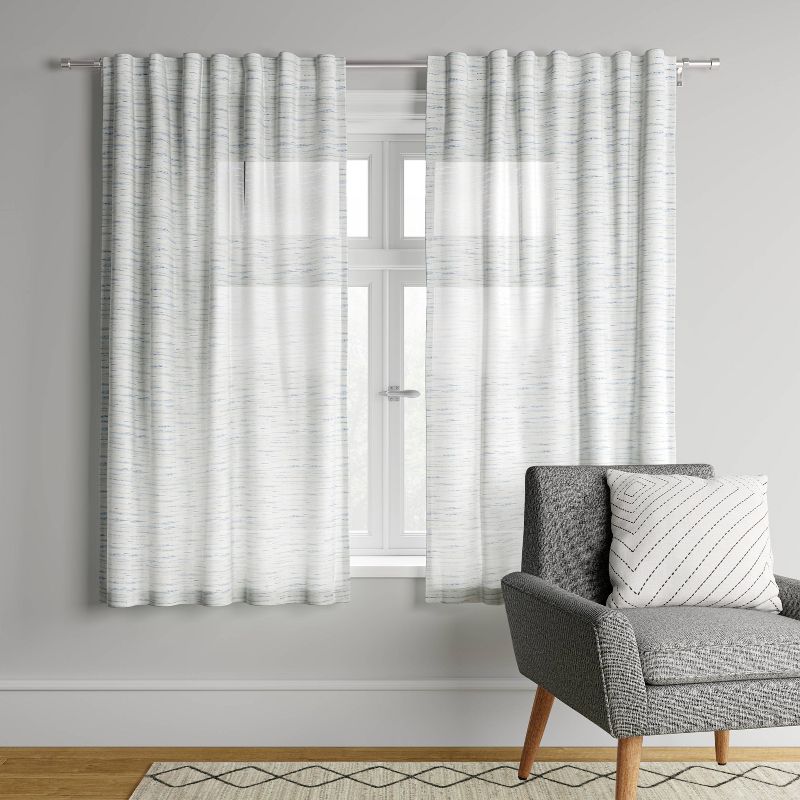 1pc Light Filtering Striation Herringbone Window Curtain Panel - Project 62™, 3 of 12
