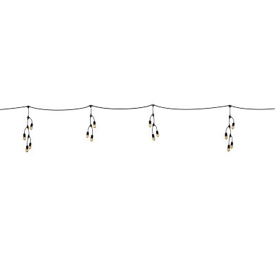 12 ft Warm White LED Outdoor String Lights with Clear Bulbs