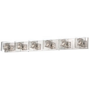 Possini Euro Design Wrapped Wire Modern Wall Light Polished Chrome Hardwire 47 3/4" 6-Light Fixture Clear Glass for Bedroom Bathroom Vanity Reading - 1 of 4