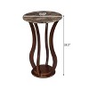 Vynxaria Cherry Round Accent Table with Faux Marble Top - Elegant & Artistic Design - 4 of 4