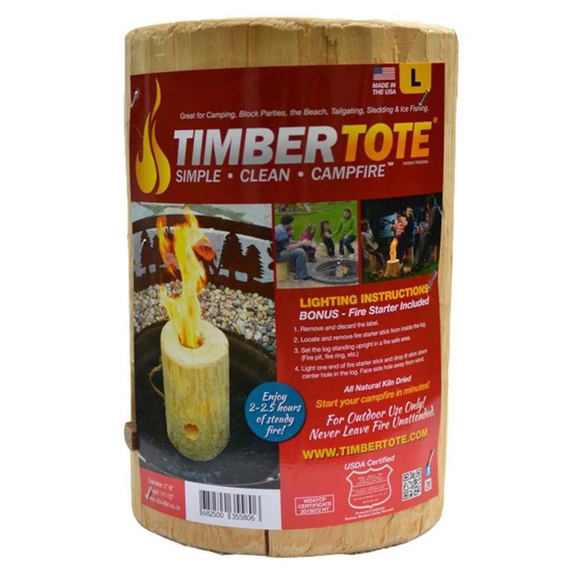 TimberTote Large 12 Inch x 8 Inch One Log Campfire Camping Cooking Camp Fire Wood Log, 2 of 7