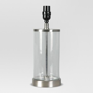 Fillable Glass Small Lamp Base Clear Lamp Only - Threshold