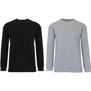 Galaxy By Harvic Men's Crew Neck Fleece-Lined Pullover Sweateshirt-2 Pack - 1 of 2