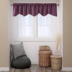 Deconovo Scalloped Rod Pocket Valance – Semi-Sheer Light-Filtering Curtain Panel - 1 of 4