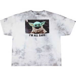 Star Wars Mens' Grogu Baby Yoda I'm All Ears Tie-Dye T-Shirt - 1 of 3