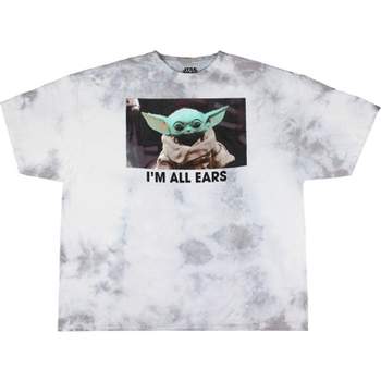Star Wars Mens' Grogu Baby Yoda I'm All Ears Tie-Dye T-Shirt