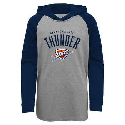 Nba Oklahoma City Thunder Men's Long Sleeve Gray Pick And Roll Poly  Performance T-shirt : Target