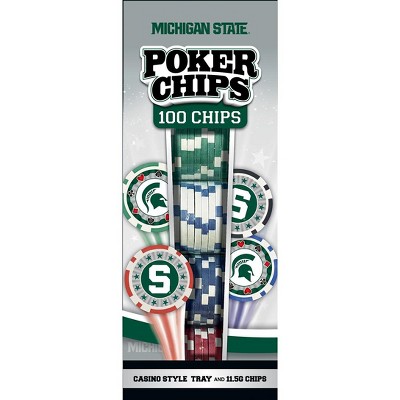 MasterPieces Casino 100 Piece Poker Chip Set - NCAA Michigan State Spartans