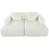 Double Sofa Bed with Split Lounger Design,High-Density Sponge and Pocket Spring Support,2 Piece Modular Sofa for Small Spaces-Coolbibila - 3 of 4