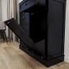 GlasFlength Decorative Storage Cabinet 2-Drawer and 2-Compartment Tilt-Out Trash Bin, for Kitchen and Living Room, Black, 39.37"*13.78"*35.34" - 2 of 4