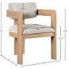 Meridian Furniture,Sacha Beige Linen Textured Fabric Upholstered Dining Chair, Set of 2 - 3 of 4