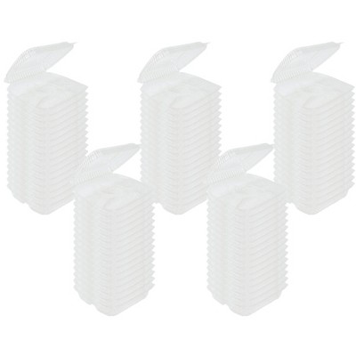 Inno-Pak 8" x 8" x 3" Clamshell Container 3-Compartment Clear RPET - Pack of 80