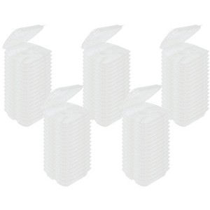 Inno-Pak 8" x 8" x 3" Clamshell Container 3-Compartment Clear RPET - Pack of 80 - 1 of 3
