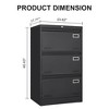 YONWAY 3 Drawer Metal File Cabinet,Lateral Filing Cabinet with Lock,File Storage Cabinets,for Office/Legal/Letter/A4/F4,for Home Office and School - 3 of 4