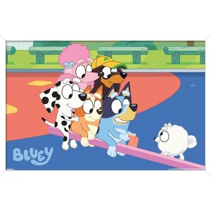 Trends International Bluey (2018) - Bluey and Friends See Saw Fun Framed Wall Poster Prints - 1 of 4