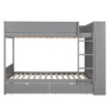 Whisen Twin over Twin Bunk Bed with 2 Storage Drawers and Multi-Compartment Cabinet - 2 of 4