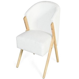 23.62"Modern Accent Chair with White Upholstery - 1 of 4