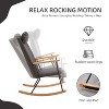 CAVINAS Modern Rocking Chair with High Back and Armrest, Technical Leather Upholstered Ergonomic Glider Chair - 3 of 4