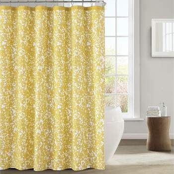 Kate Aurora Shabby Chic Living Water Color Floral Fabric Shower Curtain - Standard Size