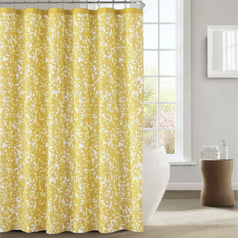 Kate Aurora Shabby Chic Living Water Color Floral Fabric Shower Curtain - Standard Size, 1 of 2