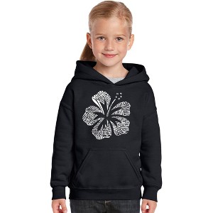 LA Pop Art Girl's Word Art Hooded Sweatshirt - Mahalo - 1 of 4