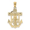 Black Bow Jewelry 14k Yellow or Two-Tone Gold Textured Mariner Crucifix Pendant, 18x33mm - 3 of 4