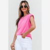 Amaryllis Women’s Braided Sleeve Detail Sleeveless Relaxed Fit Casual Solid Top Lightweight Versatile - 3 of 4