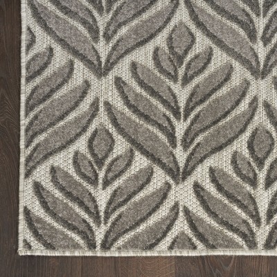 Charcoal Tropical Palm Flatwoven Synthetic Rug 32"x4"