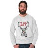 Funny Christmas Hipster Reindeer Lit Sweatshirt for Men or Women Brisco Brands - 3 of 4