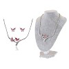 Anna-Kaci Women's Multicolor Floral Necklace and Earring Set with Crystal Accents, Gold Tone, Adjustable Chain, Elegant and Vibrant Design - Pearls - 2 of 4