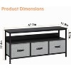Modern TV Console Stand with 2-3 Drawers & Open Shelf - Slim Media Storage Cabinet for 50-55 Inch TVs, Living Room & Bedroom Entertainment Center - 2 of 4