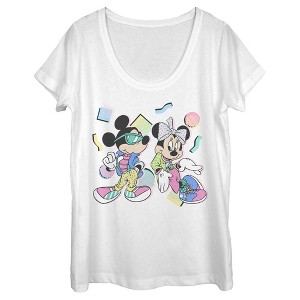 Women's Mickey & Friends 80s Minnie Scoop Neck - 1 of 4