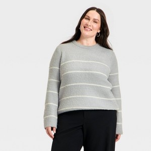 Women's Long Sleeve Fuzzy Pullover Sweater - A New Day™ - 1 of 3