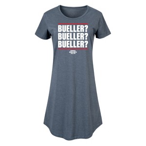 Women's Ferris Bueller's Day Off Bueller Bueller Bueller Graphic T-shirt Dress - Heather Blue - Large - 1 of 4