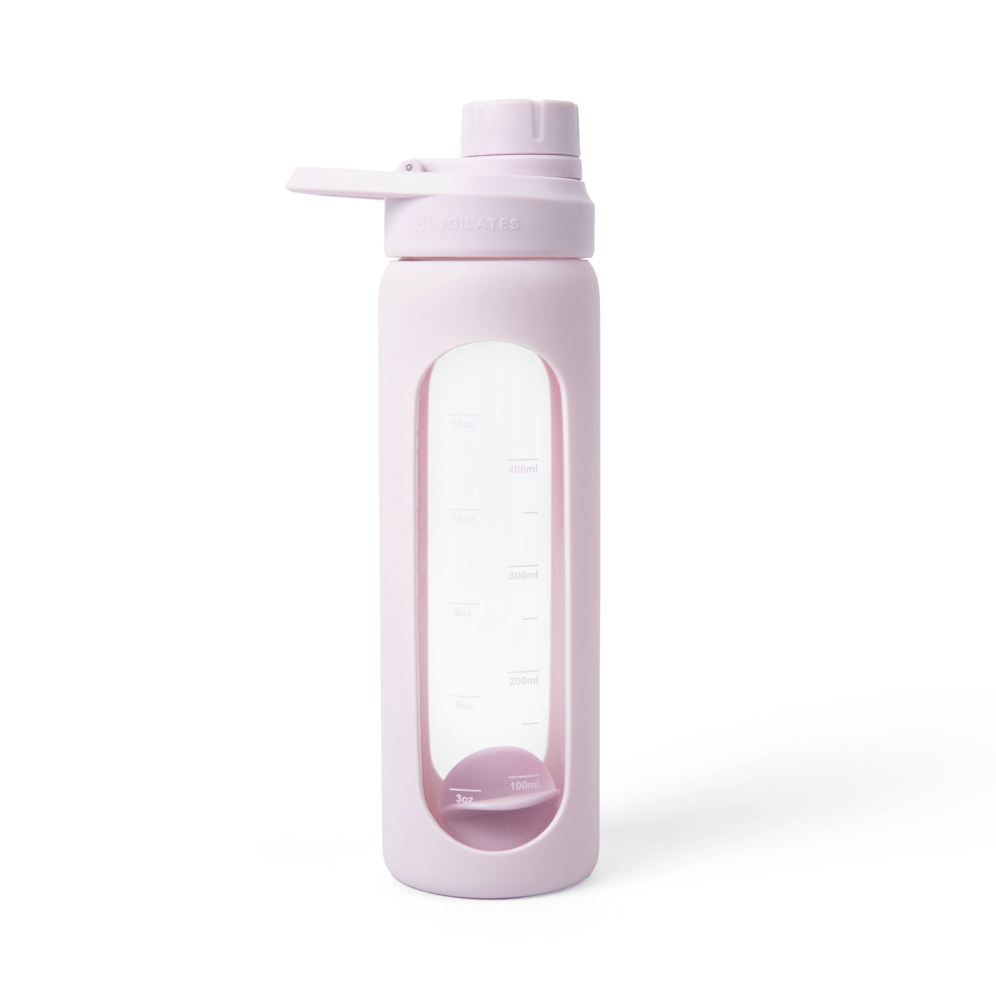 Blogilates 19oz Glass Protein Shaker Bottle with Silicone Sleeve - Pink