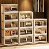LunaLulinlk 4-Shelf Side-Wide Folding Storage Cabinet with Magnetic Door and Wheels - 4 of 4