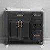 36" Modern Bathroom Vanity with Ceramic Sink, Solid Wood Base, 2-Door Cabinet & 3 Drawers, Freestanding Design - 3 of 4