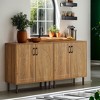 Hommoo 59" Farmhouse Sideboard Buffet, Kitchen Storage Cabinets with Adjustable Shelves - 3 of 4