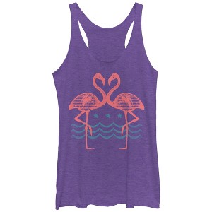 Women's Lost Gods Double Flamingos Racerback Tank Top - 1 of 3