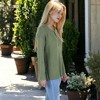 Anna-Kaci Women's Contrast Half Button Henley Down Textured Sweater - 4 of 4