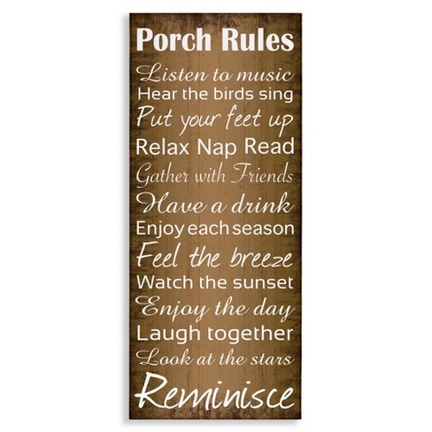 Stupell Industries Porch Rules Country Rustic, 13" x 30" - image 1 of 4