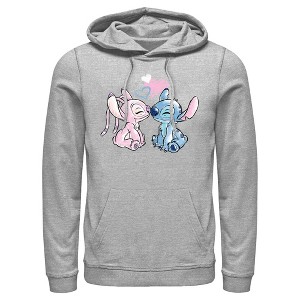 Men's Lilo & Stitch With Angel Couple Pull Over Hoodie - 1 of 4