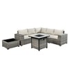 XIZZI 7PCS Patio Furniture Set, Outdoor Sectional Sofa, PE Rattan Wicker Couch, Outside Conversation Sets with Fire Pit Table and Coffee Table, Beige - 2 of 4