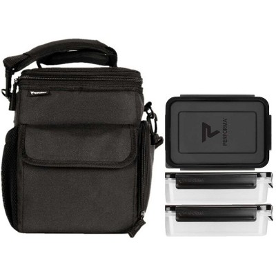 Performa 3 Meal Prep Management Cooler Bag with Containers and Ice Pack